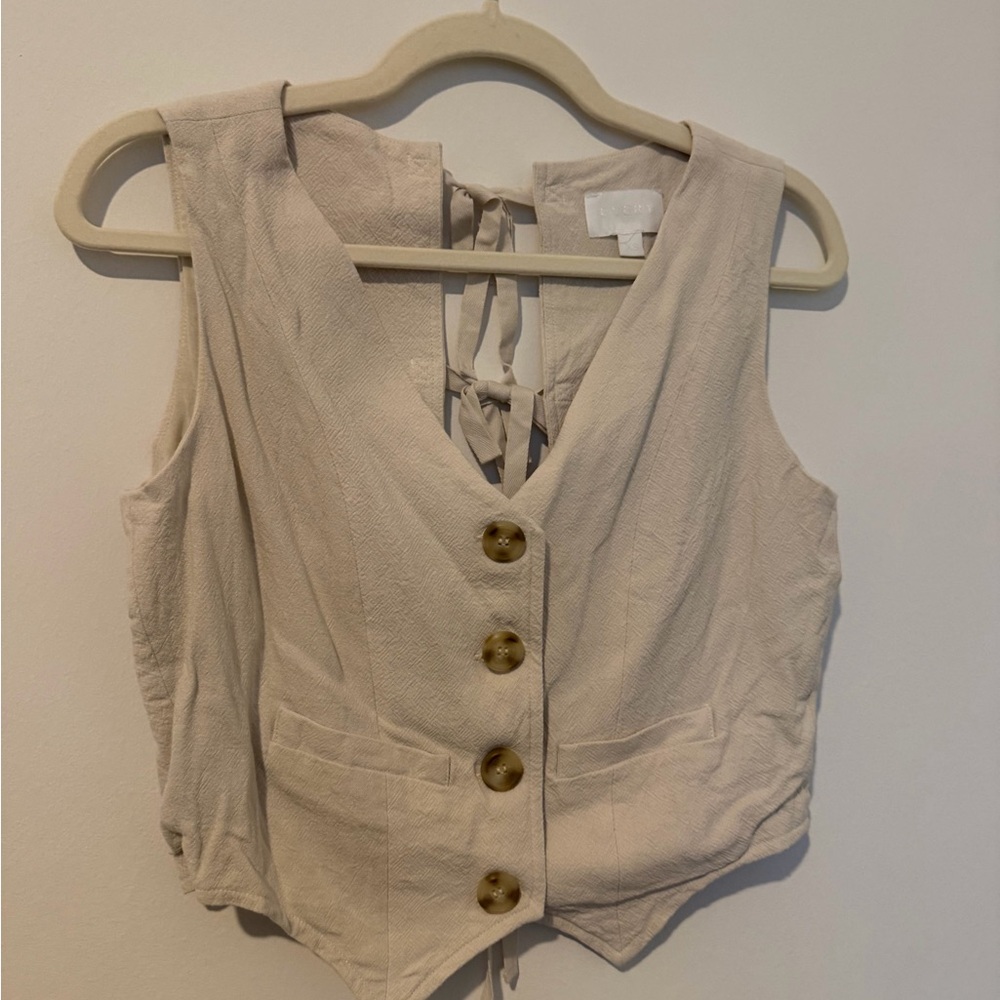 Everly Cream Button-Down Blouse